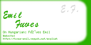 emil fuves business card